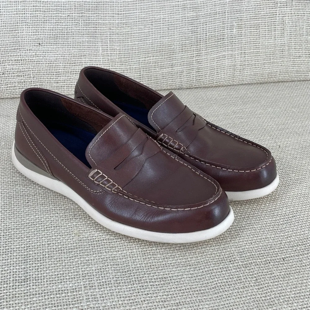Cole‎ Haan Grand Atlantic Penny Loafers Mens 8.5 Mahogany Brown Leather C33028